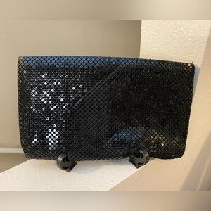 Vintage Black Zip Clutch Purse. Zipper Compartment Inside. Hong Kong.